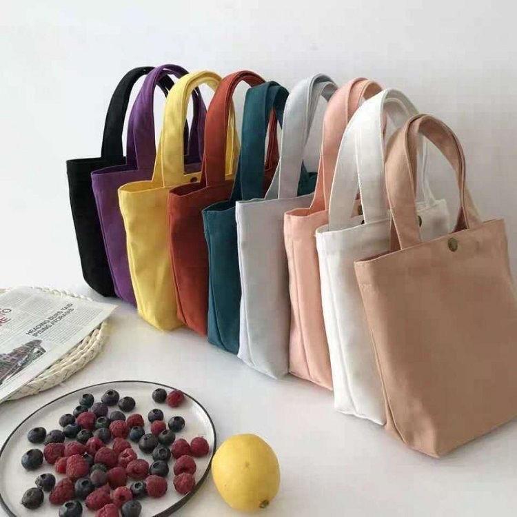 Retro Corduroy Bento Shoulder Bag - Versatile Canvas Handbag for Students and Commutes