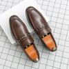 Fashion Trendy New Slip On Brown Black Loafers New Men's Patent Leather Shoes Male Designer Formal Wedding Dress Homecoming Footwear