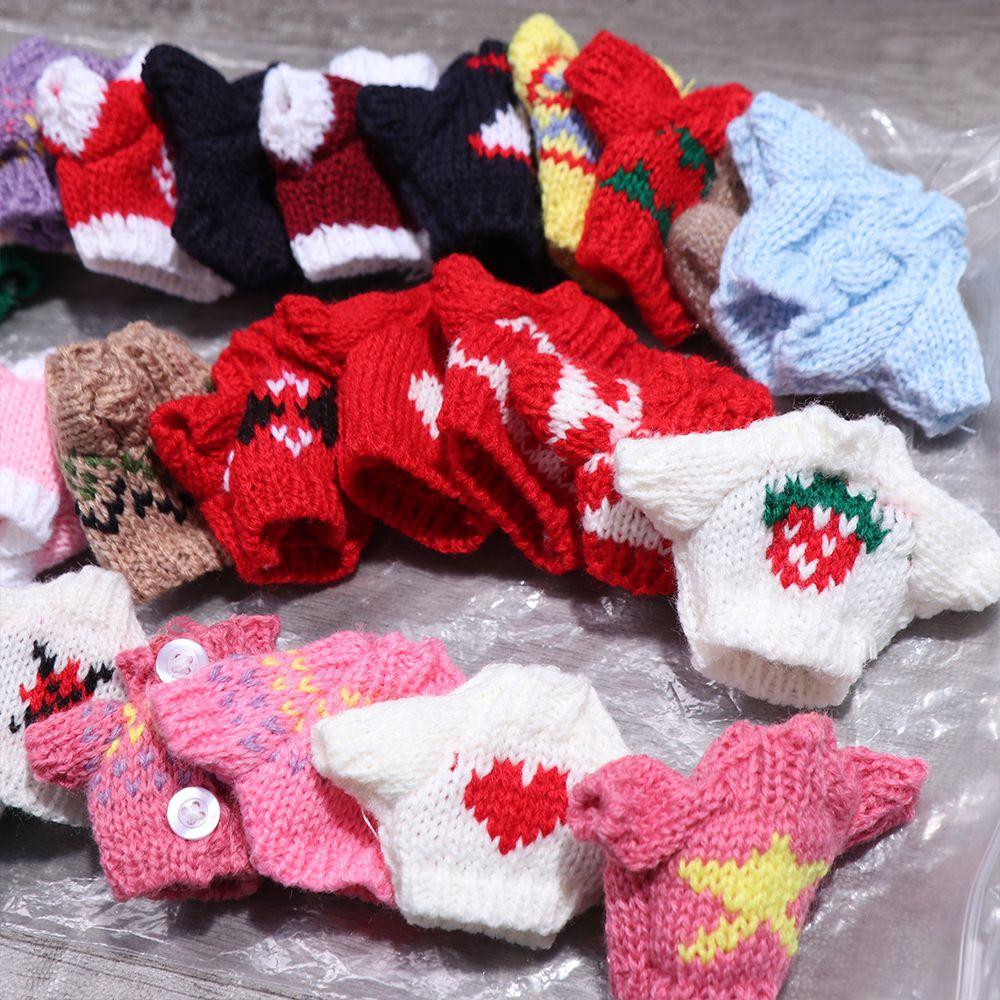 Idol Dolls BJD Doll Clothes White/Red/Green Plush Doll's Clothing for 16cm/17cm Bjd Doll