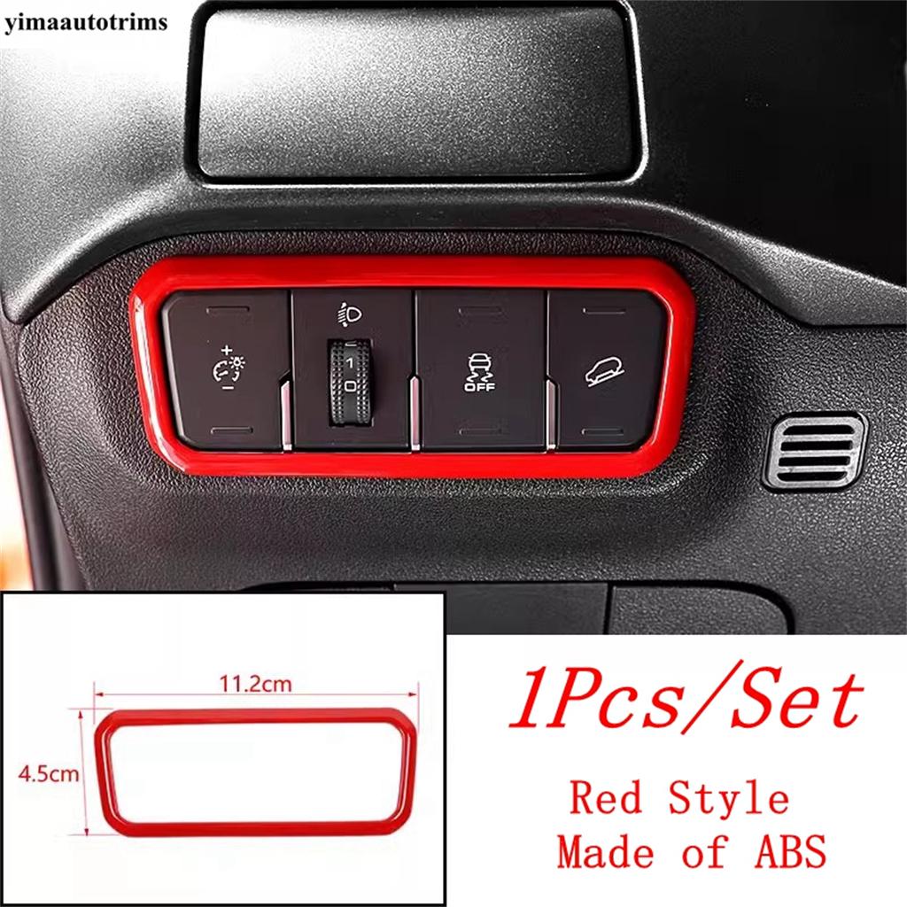 

Car Head Light Lamps Switch Button Control Panel Cover Trim ABS Accessories Interior For Great Wall GWM WEY TANK 300 - 2025 Red Style