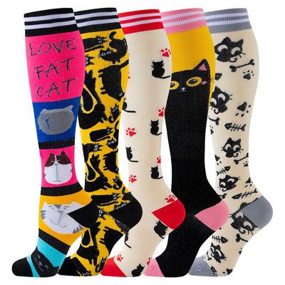 HYSAIXIA Brand New 5/6 Pairs Compression Socks Blood Circulation Men Women Pressure Running Stockings Nylon Varicose Veins