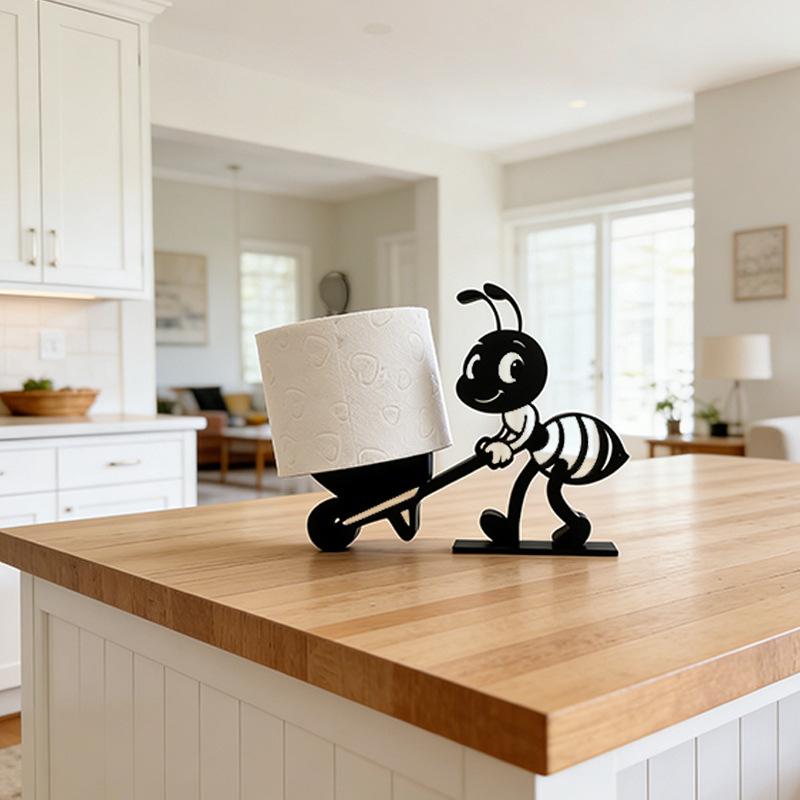 New Multi-Functional Ant-Shaped Tissue Holder, Creative Decorative Item Suitable for Bathrooms and Living Rooms