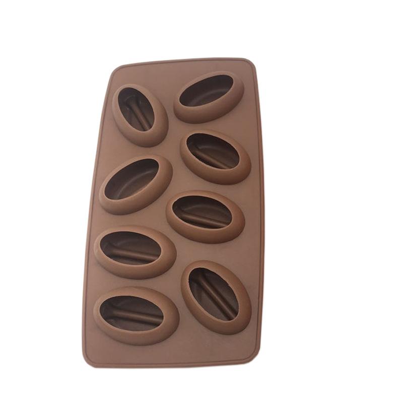 2 Pieces Coffee Bean Ice Cube Mold Chocolate Silicone Handmade Jelly Cake Multifunction Dishwasher Mould Coffee