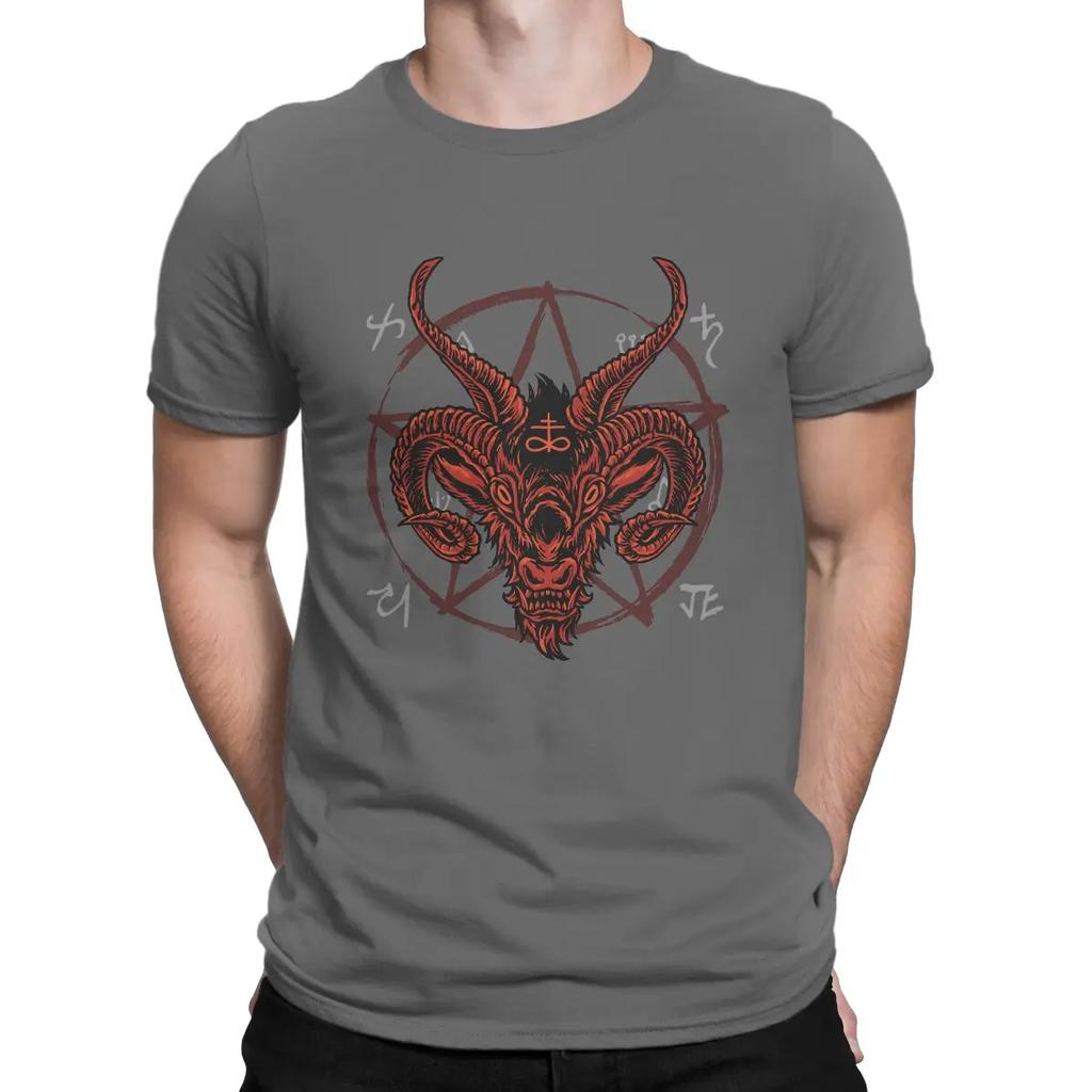 Satan Antichrist Goat Lucifer Devil Occult Classic Mans TShirt Baphomet Art Crewneck Tops 100 Cotton T Shirt Funny Top Quality