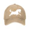 Horse Embroidered Washed Cotton Baseball Cap Washed Baseball Cap
