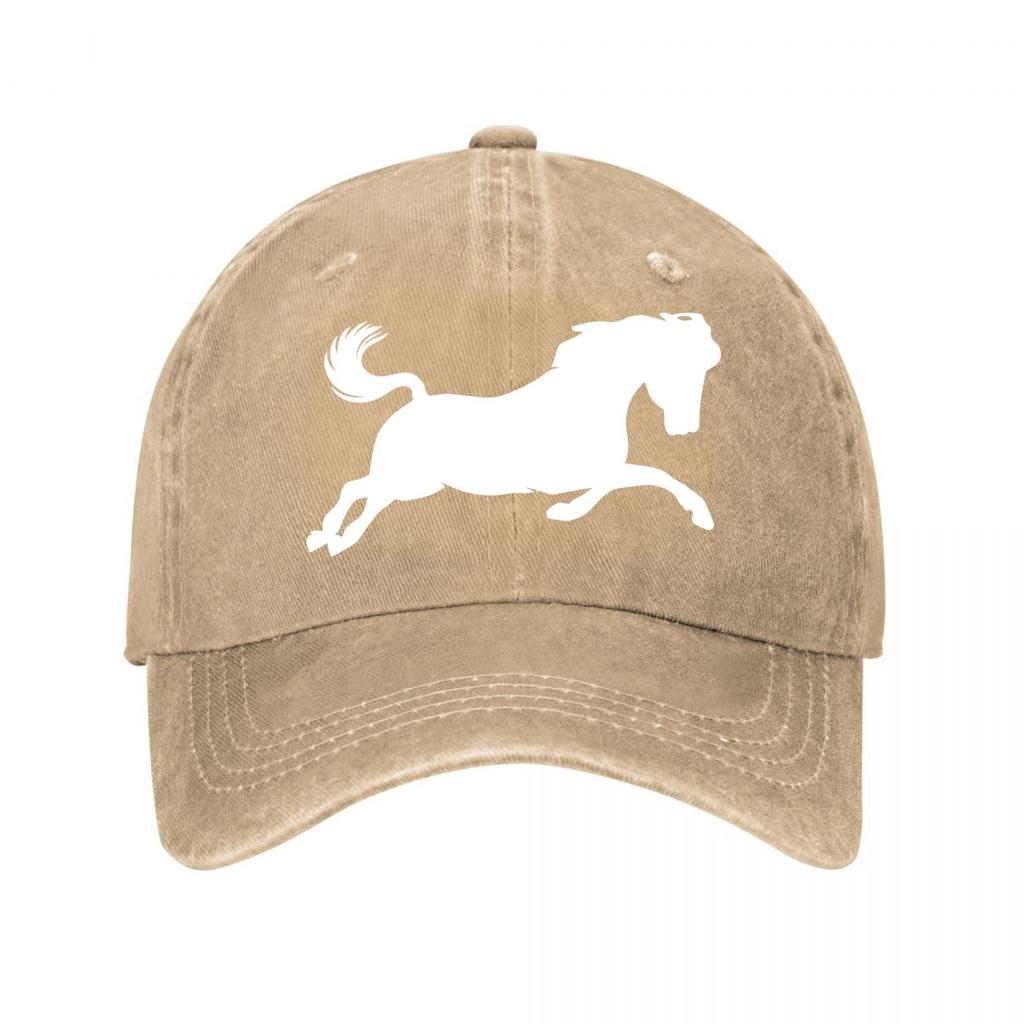 Horse Embroidered Washed Cotton Baseball Cap Washed Baseball Cap