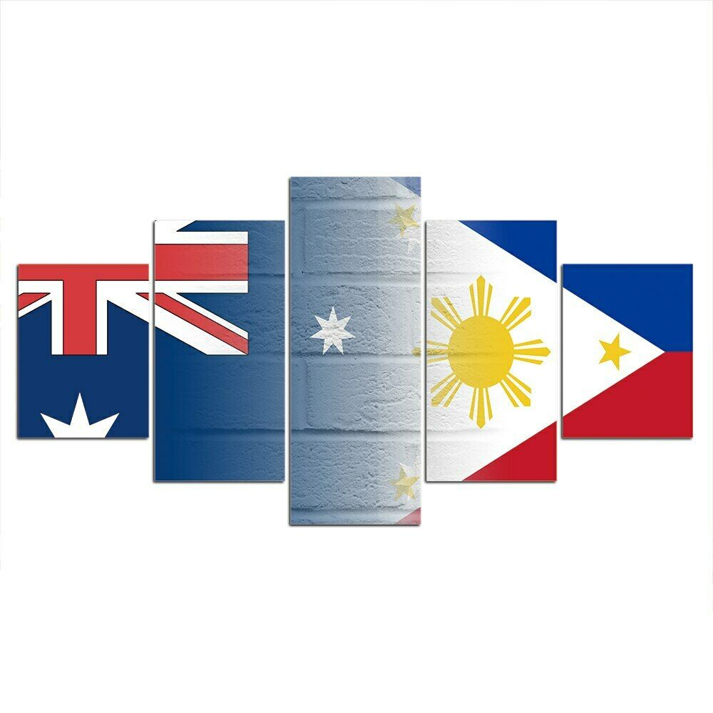 

5 шт., Австралия, Филиппины, флаг, холст, картины, настенный домашний декор, современные фотографии, художественный HD-принт, декор комнаты, абстрактный