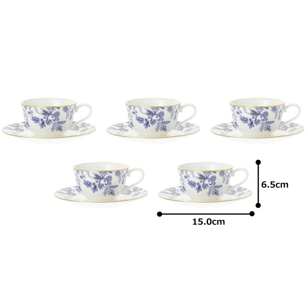 Noritake Cup Saucer Set 220cc Blue Sorrentino 5 Bone China & (Coffee Tea) F59387A/4562