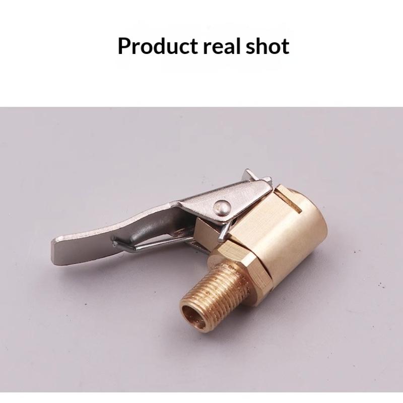 Brass Locking Nozzle Tire Air Chuck Clip Adapter - Automotive Grade For Efficient Inflation