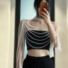 Fashion Handmade Pearl Body Chain for Party Sexy Shoulder Chain Women Tassels Shoulder Chain Body Jewelry Ornament
