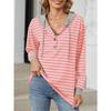 YYFS Women's Fashion Casual Stripe Print Long Sleeve Hooded Hoodies & Sweatshirts