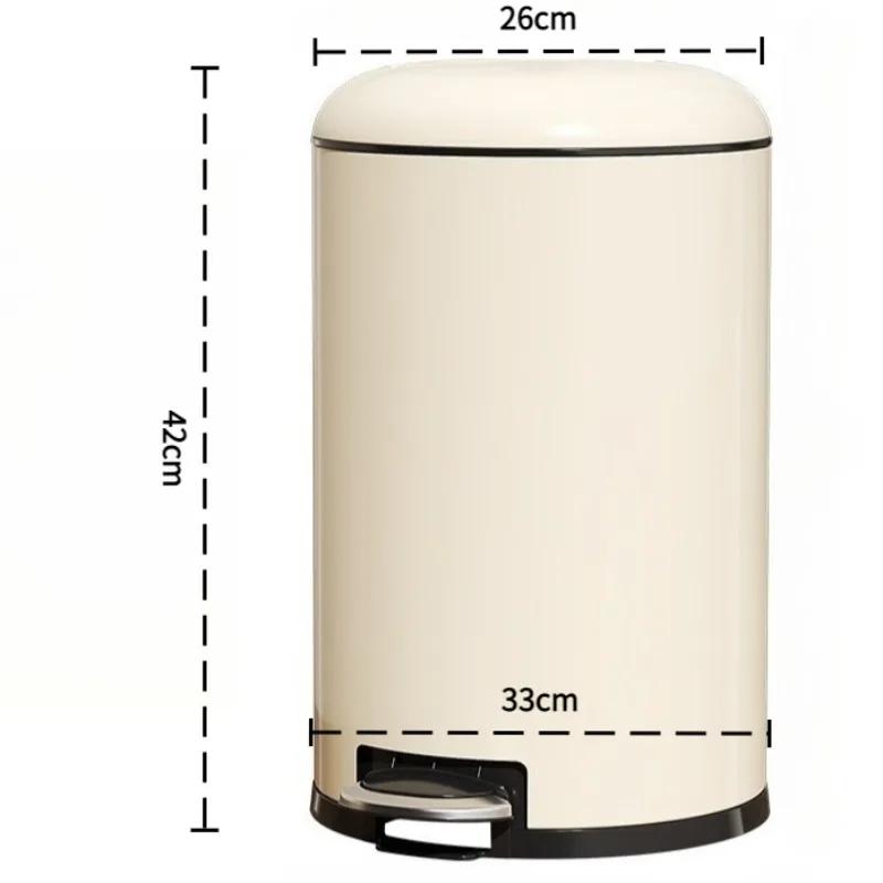 Creative Metallic Waste Bins Living Room Trash Can Paper Basket Pedal-operated Waste Bins Odor-proof Trash Can Household Cleanin