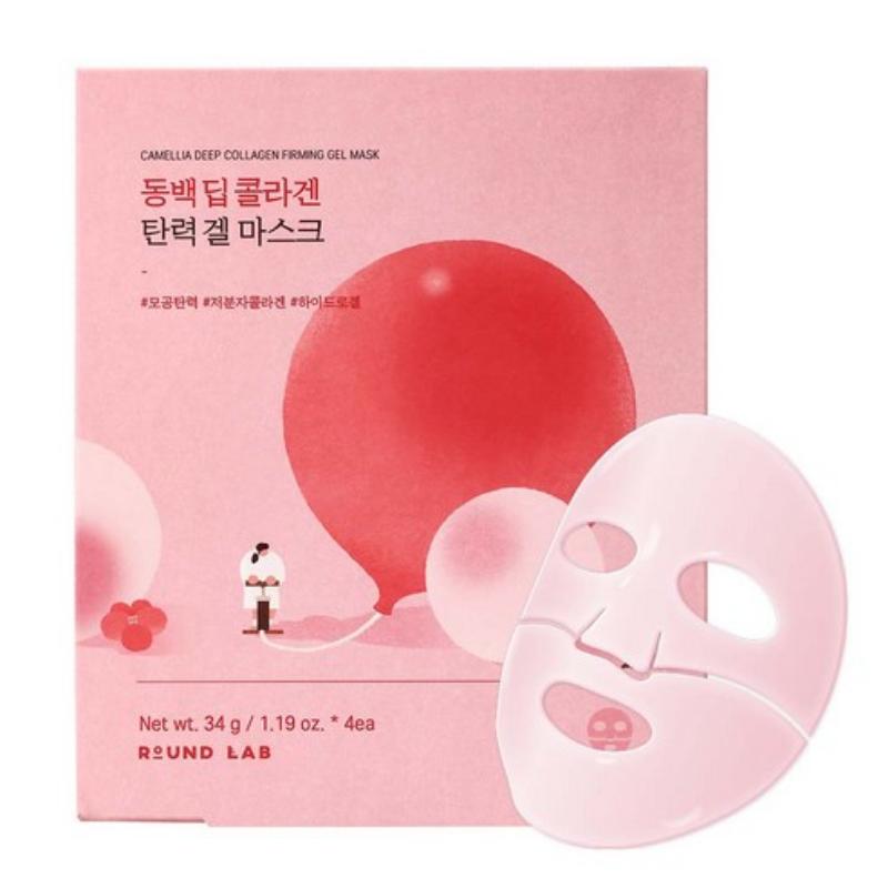ROUND LAB Camellia Deep Collagen Firming Gel Mask 34g*4EA
