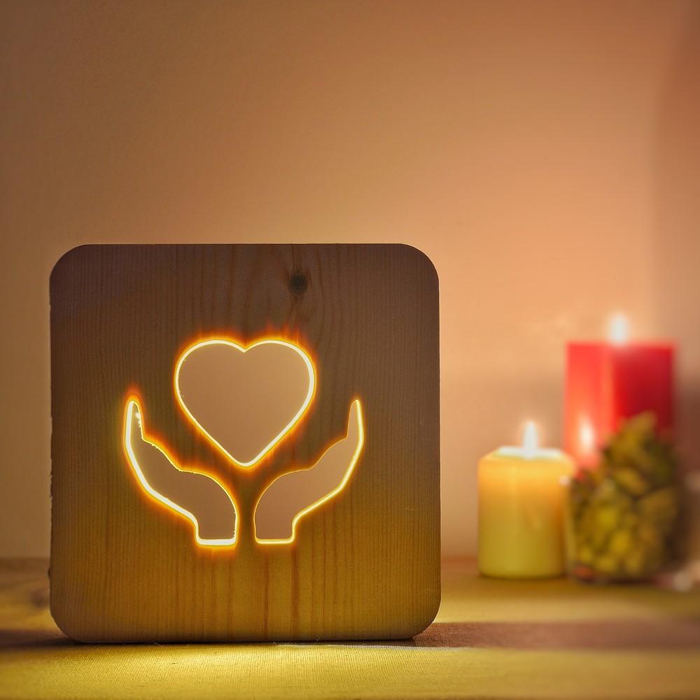 

Starmood 3D 3D Wood Praying Heart Led Table Top Night