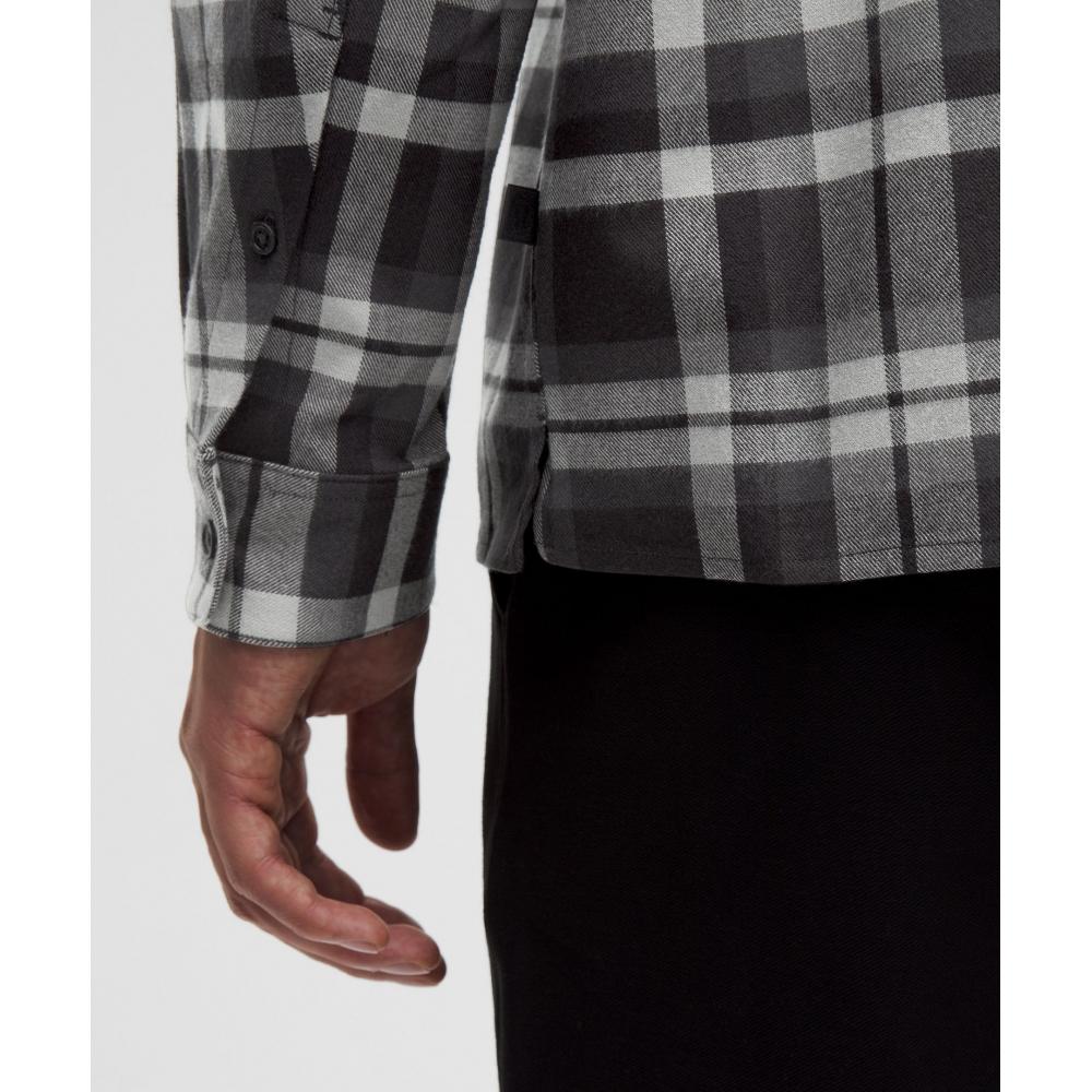 Lululemon Brushed Woven Overshirt Prospect Plaid Super Dark Misty Grey