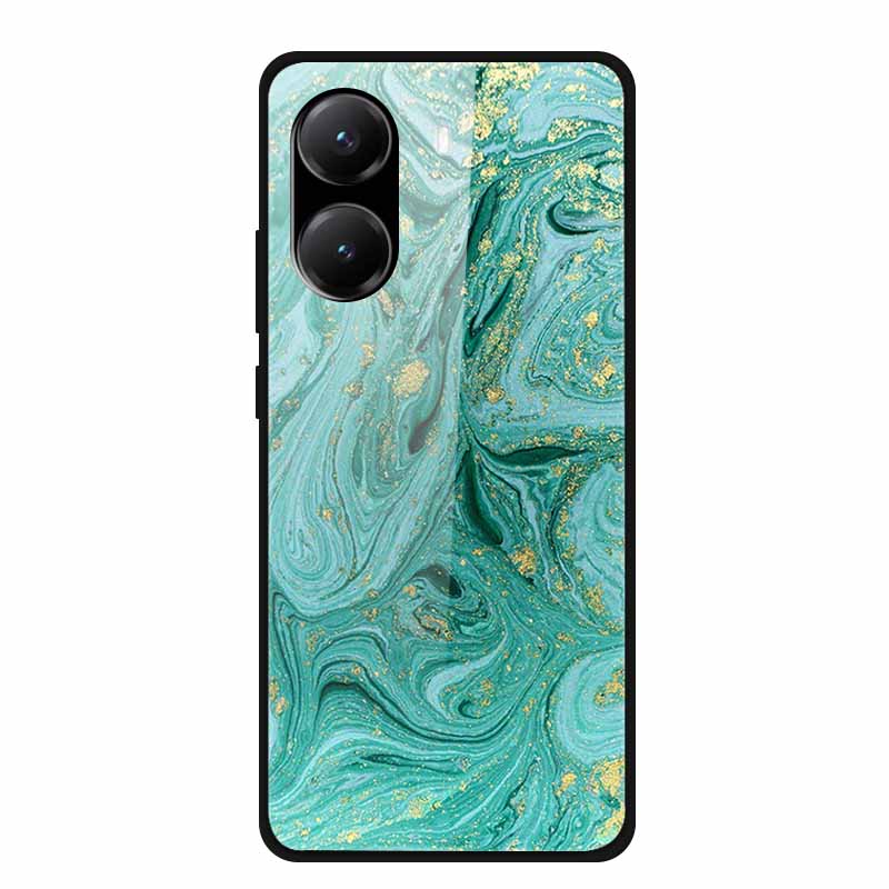 Tempered Glass Case For Poco X7 Pro Back Cover PC Hard Shockproof Cases for Xiaomi PocoX7 Pro Funda Marble Texture Fashion Coque