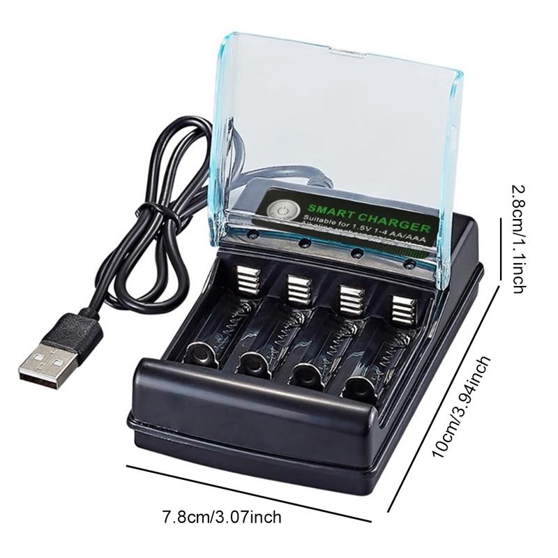 4 Slots Battery Charger Independent Charging Speedy Smart Charger Intelligent Battery Charger for 1.5V AA/AAA Batteries Charger