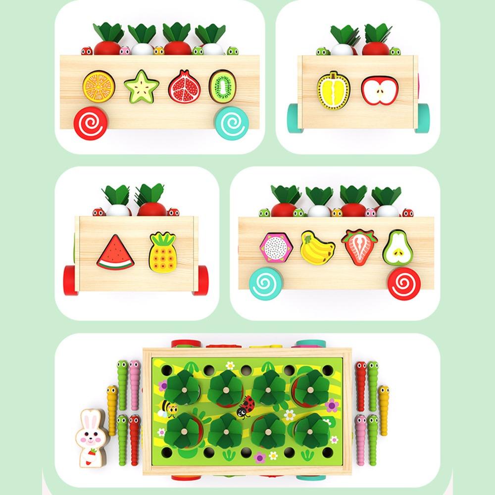 Carrot Pull Shape Sorting Toy Multifunctional Puzzle Game Toy Creative Orchard Shape Toy  Kids