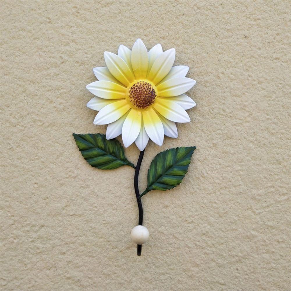 Iron Art Daisy Key Hook Wall Mounted Over Door Hanger Storage Wall Hook  Clothing