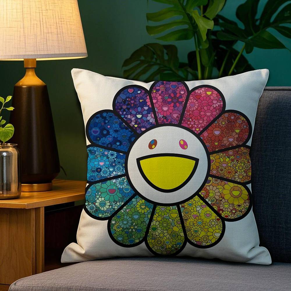Takashi MMurakami FLOWER Pillowcases Let It Snow Merry Bright Room Home Decoration 30x30 cm