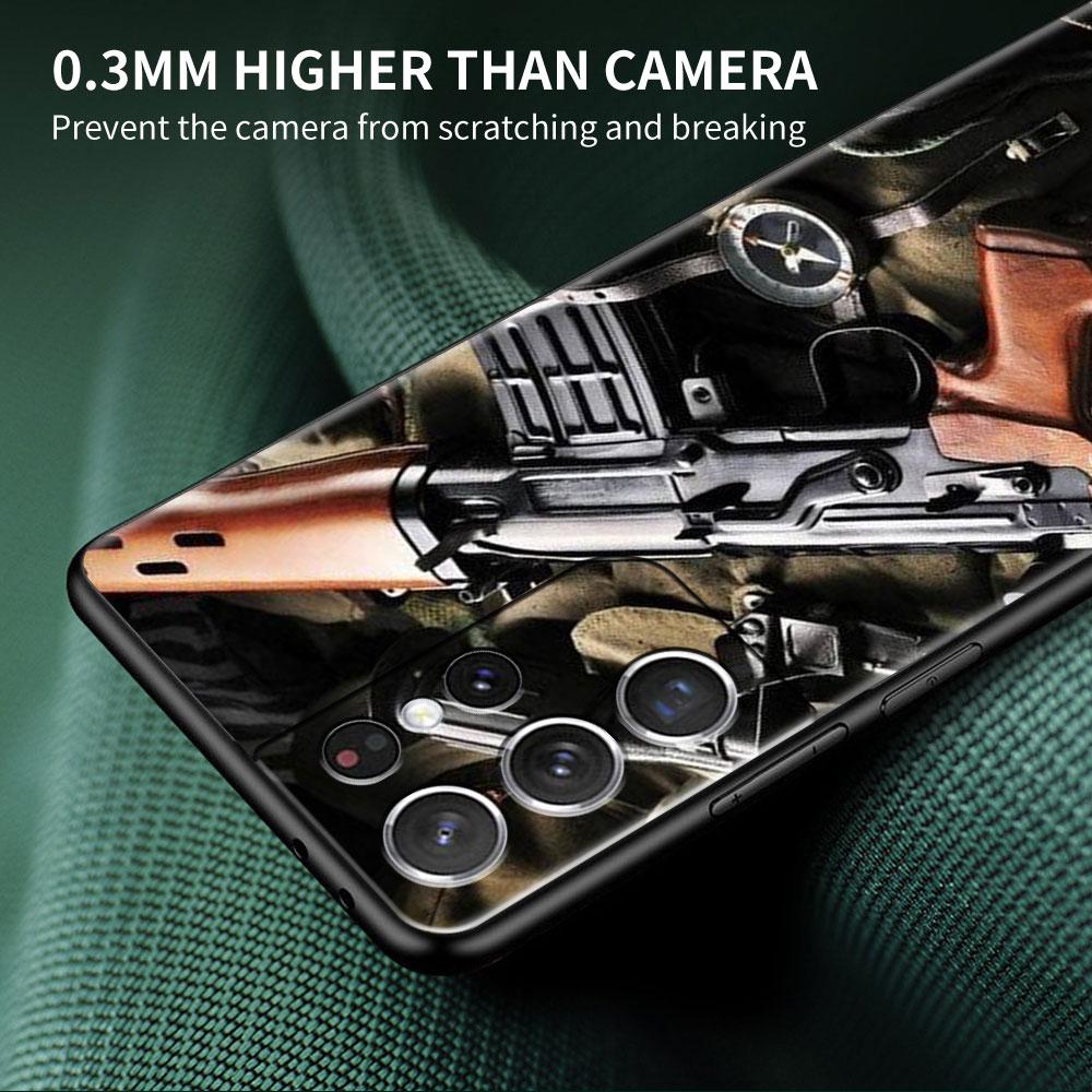 AK47 Handgun Gun BUllets Soft Case For Samsung Galaxy S22 S20 FE S21 S10 S9 Plus S8 Note 20 Ultra 10 Lite Phone Cover Shell