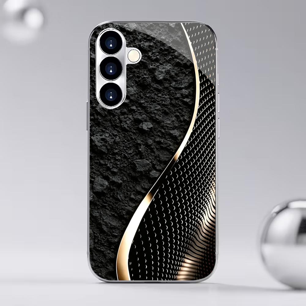 Sleek Carbon Fiber Black phone case glass s26 ultra case s25 ultra case for Samsung Galaxy S26 S25 S24 S23 S22 FE Ultra Plus