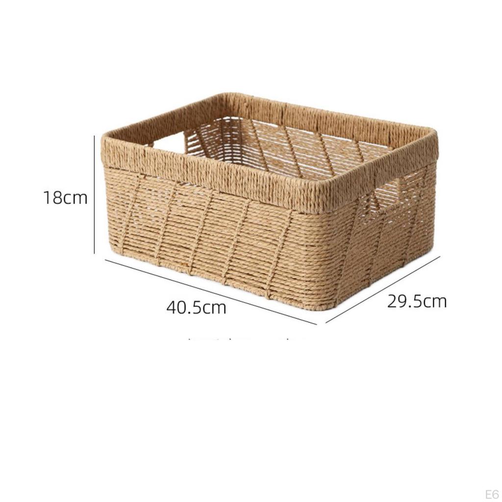 Natural Woven Storage Basket with Handles Breathable