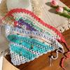 Mint Mambo Wind Floral Knitted Triangular Headscarf Female Bag Head Pastoral Style Seaside Photo Atmosphere Headband Summer