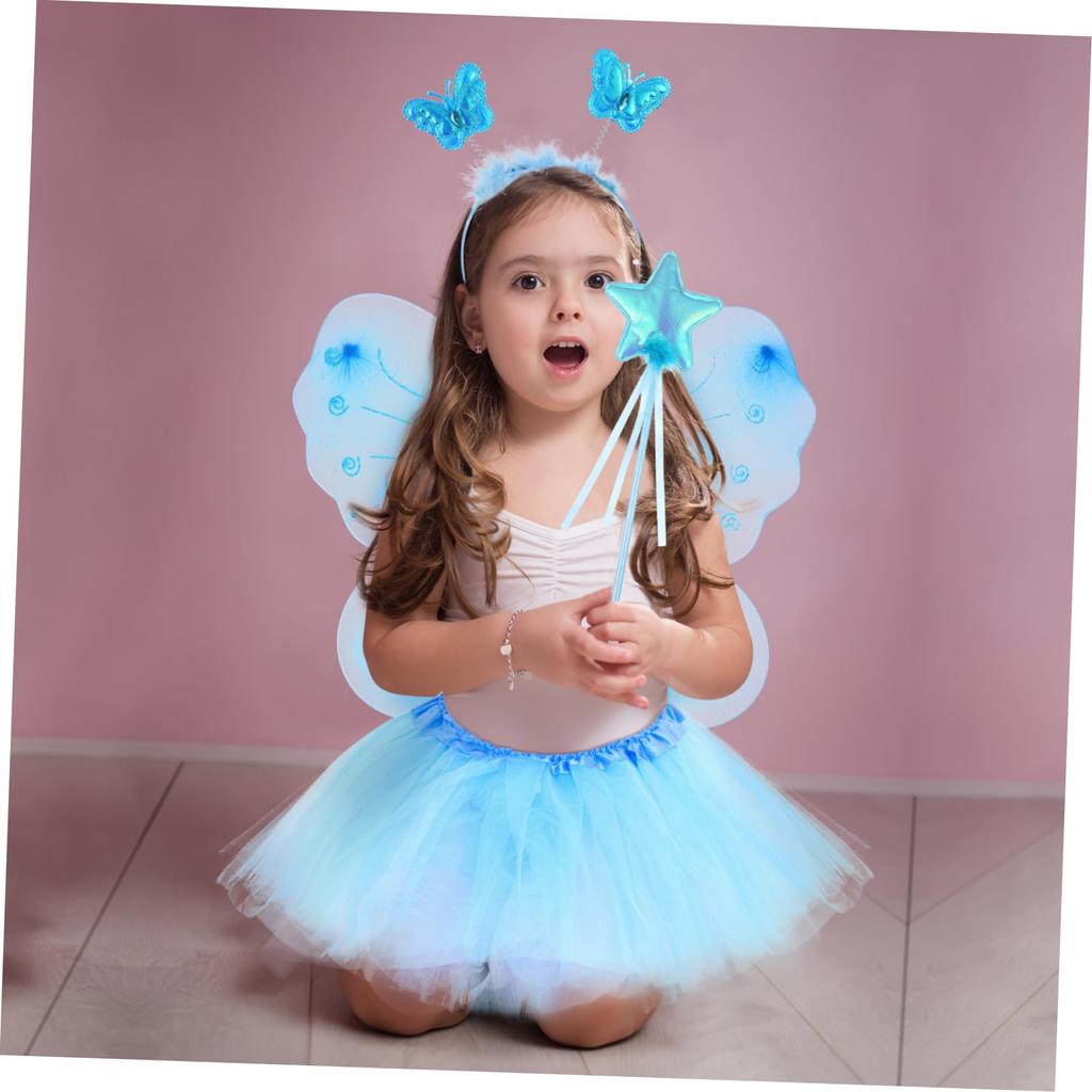 PRETYZOOM Ailes d'Ange, Costume Cosplay pour Enfants, Ailes de Papillon, Jolies Ailes de Fée, Parfait pour les Spectacles sur Scène, Halloween, Noël, Fêtes,