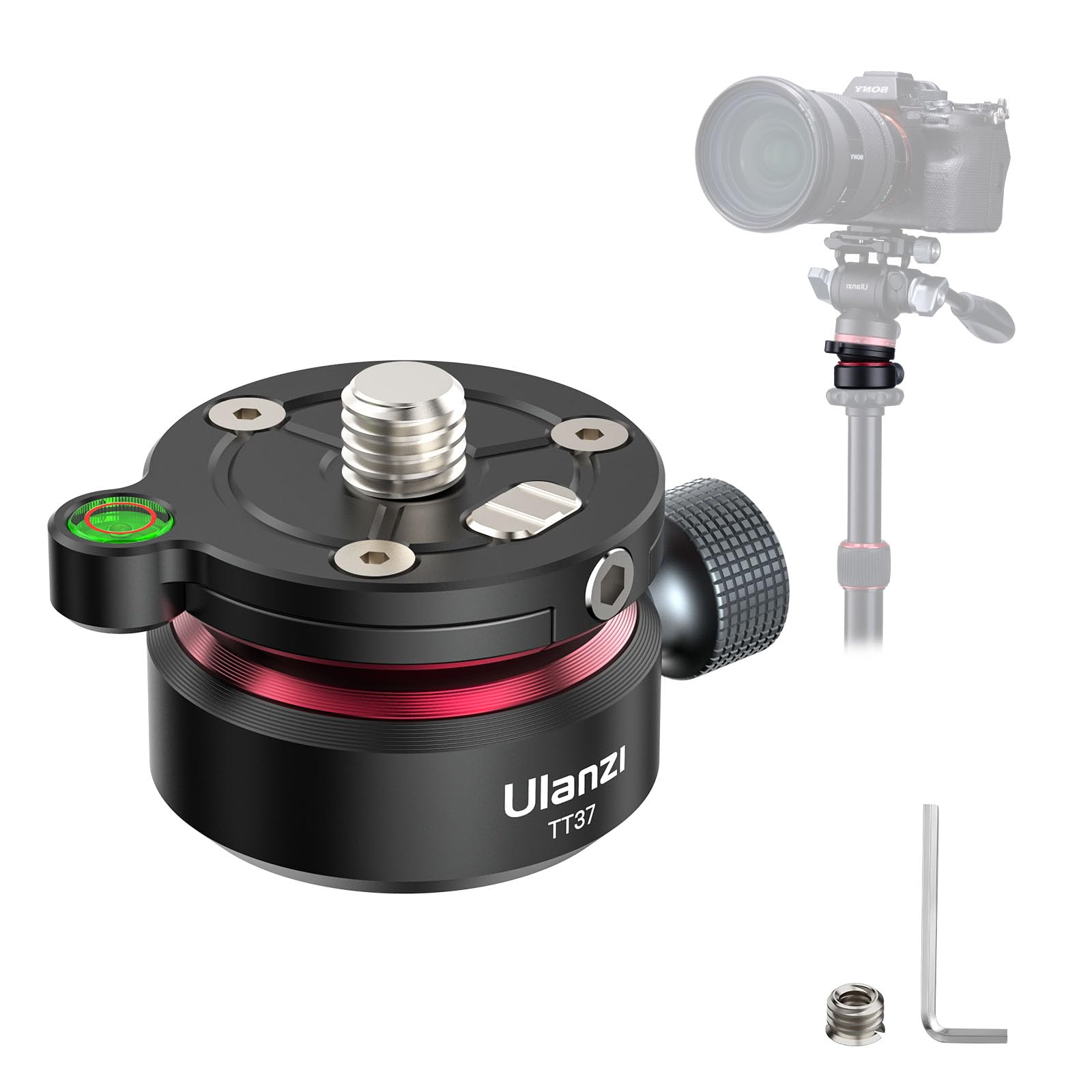 

Ulanzi Leveling Camera Low Center of Aluminum Alloy Precise Angle Leveling Adjustment Maximum Load Capacity Includes Bubble Mounting Compatible with чёрный