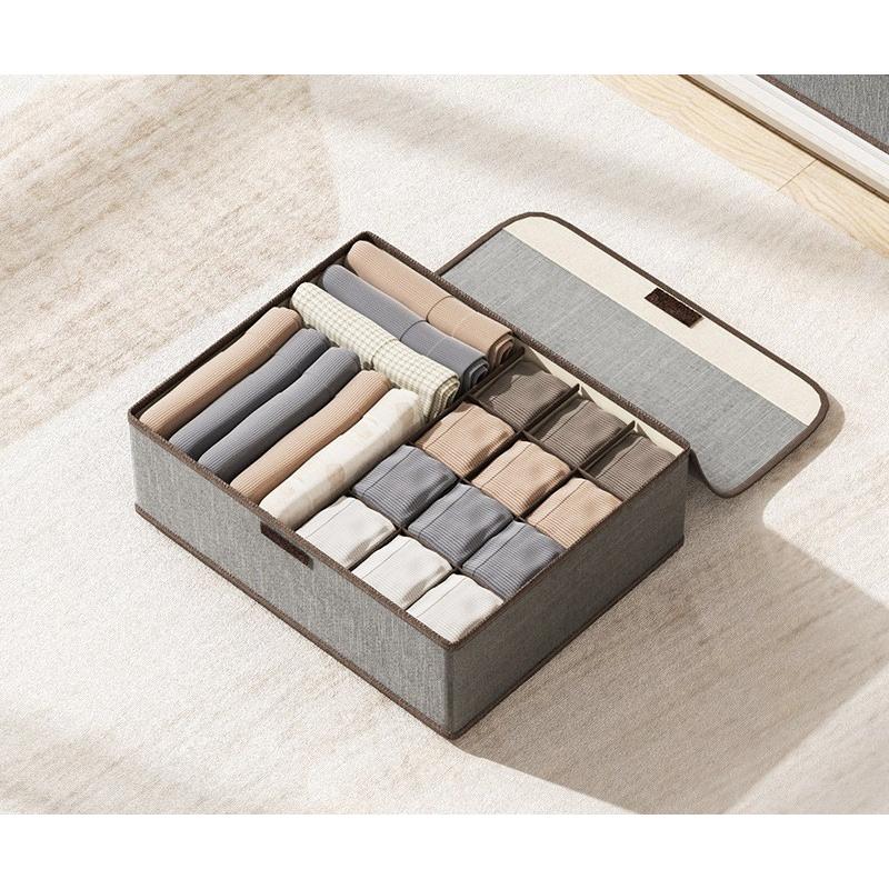 Underwear Socks Three In One Drawer Style Storage Box with Lid Honeycomb Style Underwear Neat Classification Storage Box Dust-proof Tidy Up Bag