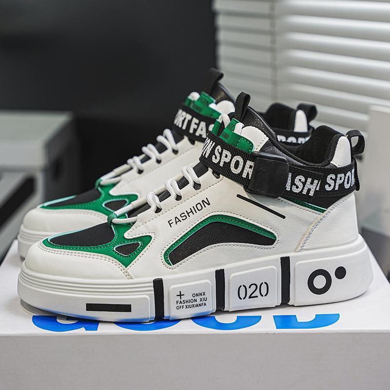

Men s shoes 2025 new autumn and winter junior high school students Korean version of trend sports versatile high-top board shoes men s small white t 44