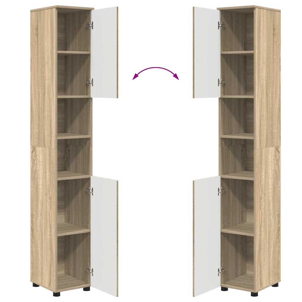 Bathroom Cabinet with Storage Sonoma Oak 30 x 35 x 192 cm
