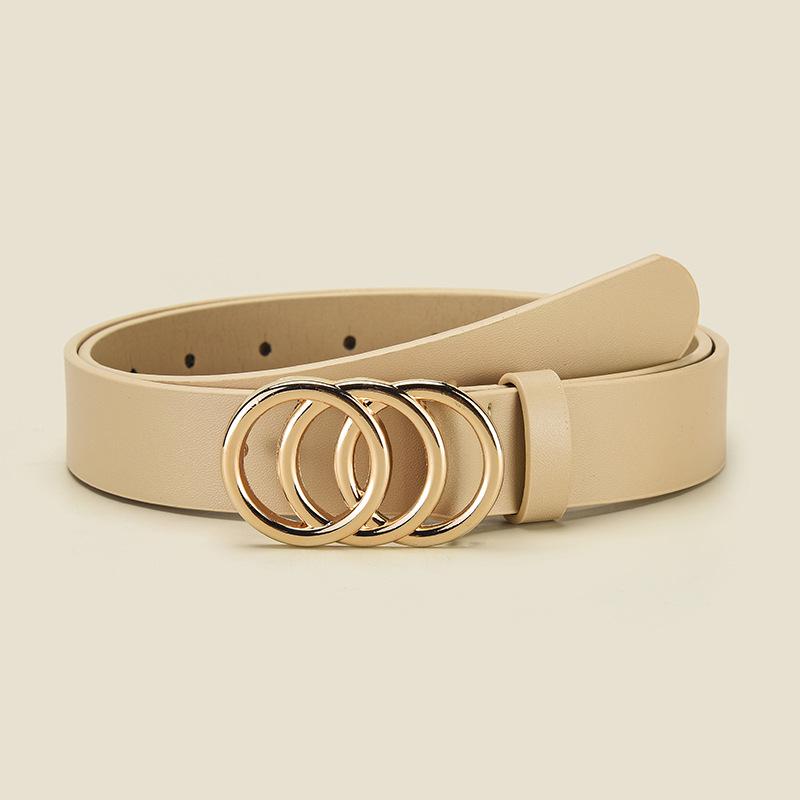 Cintura da Donna in Ecopelle PU con Fibbia Rotonda in Lega - Accessorio Casual Versatile