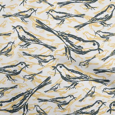 Cotton Flex Dark Dusty Blue Fabric Bird Diy Clothing Quilting Fabric Print Fabric By Yard 40 Inch