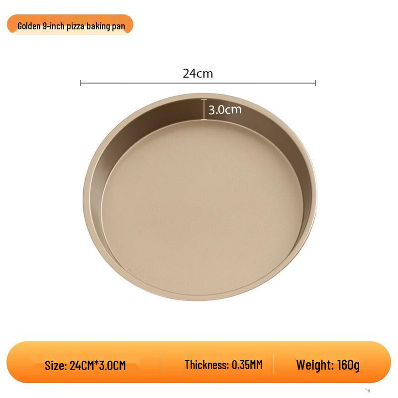 MDNG 9-inch Gold Non-stick Pizza and Cake Baking Pan