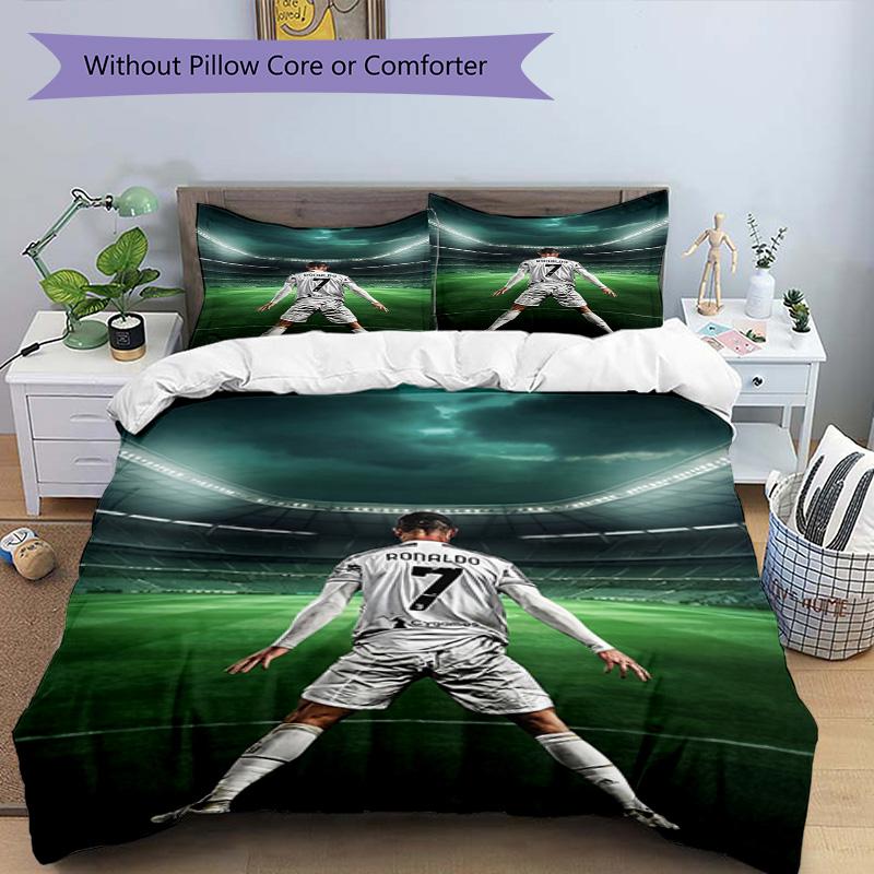 Ronaldo's Golden Legend: Ronaldo's Legacy Bedding Set, Breathable Duvet Cover with Pillowcases, Soft Bed Linen for Bedroom Home Decoration, Perfect Fe
