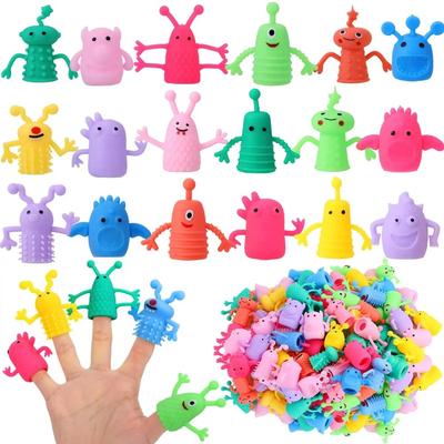 10pcs Stretchy Finger Puppet Soft Rubber Fidget Toy Funny Hand Doll  Kids