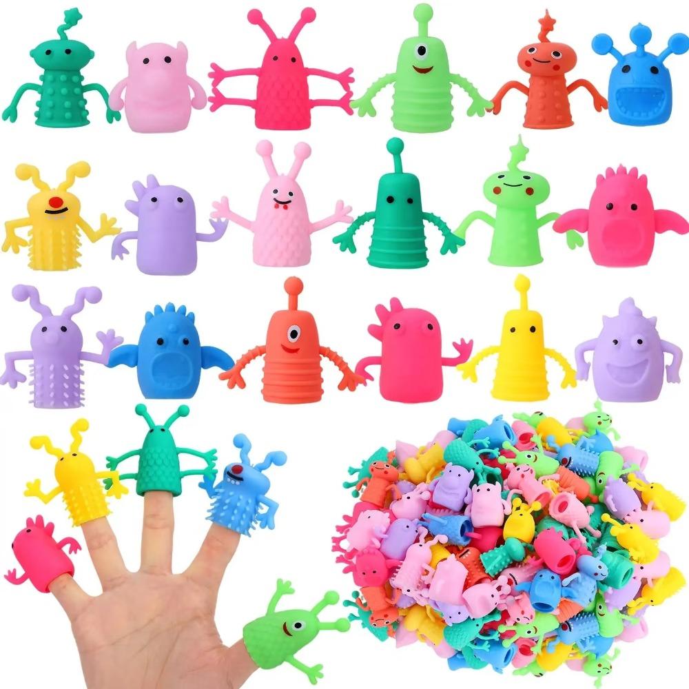 10pcs Soft Rubber Finger Topper Toy Stretchy Hand Doll New Fidget Toy Kids