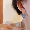 French square ear buckle fashion light luxury temperament earrings simple and versatile geometric earrings earrings