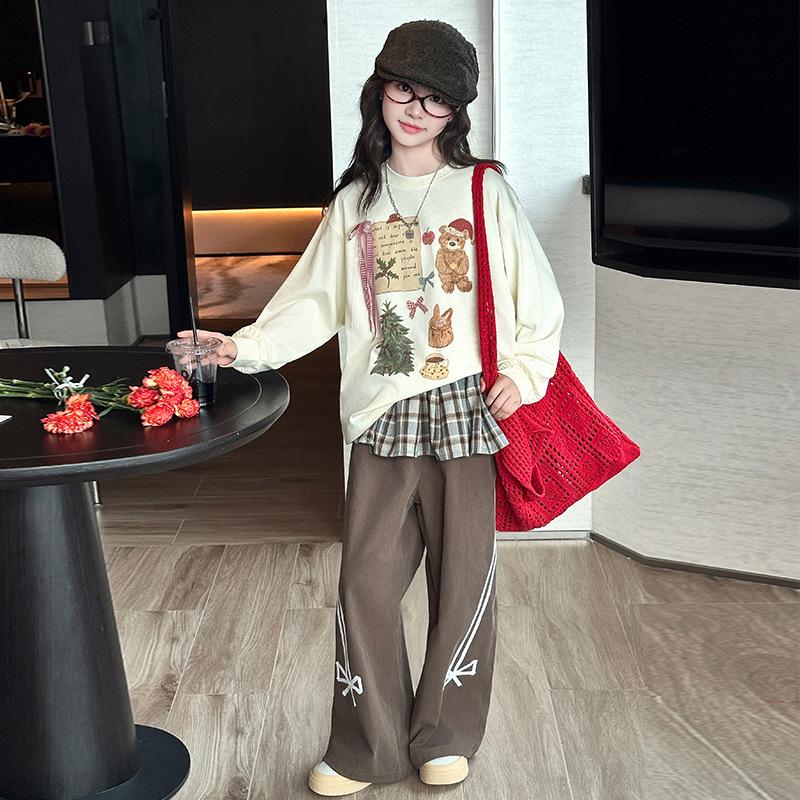 

2025 Trendy Cartoon Sweatshirt for Big Girls - Spring/Autumn Fashion 150cm