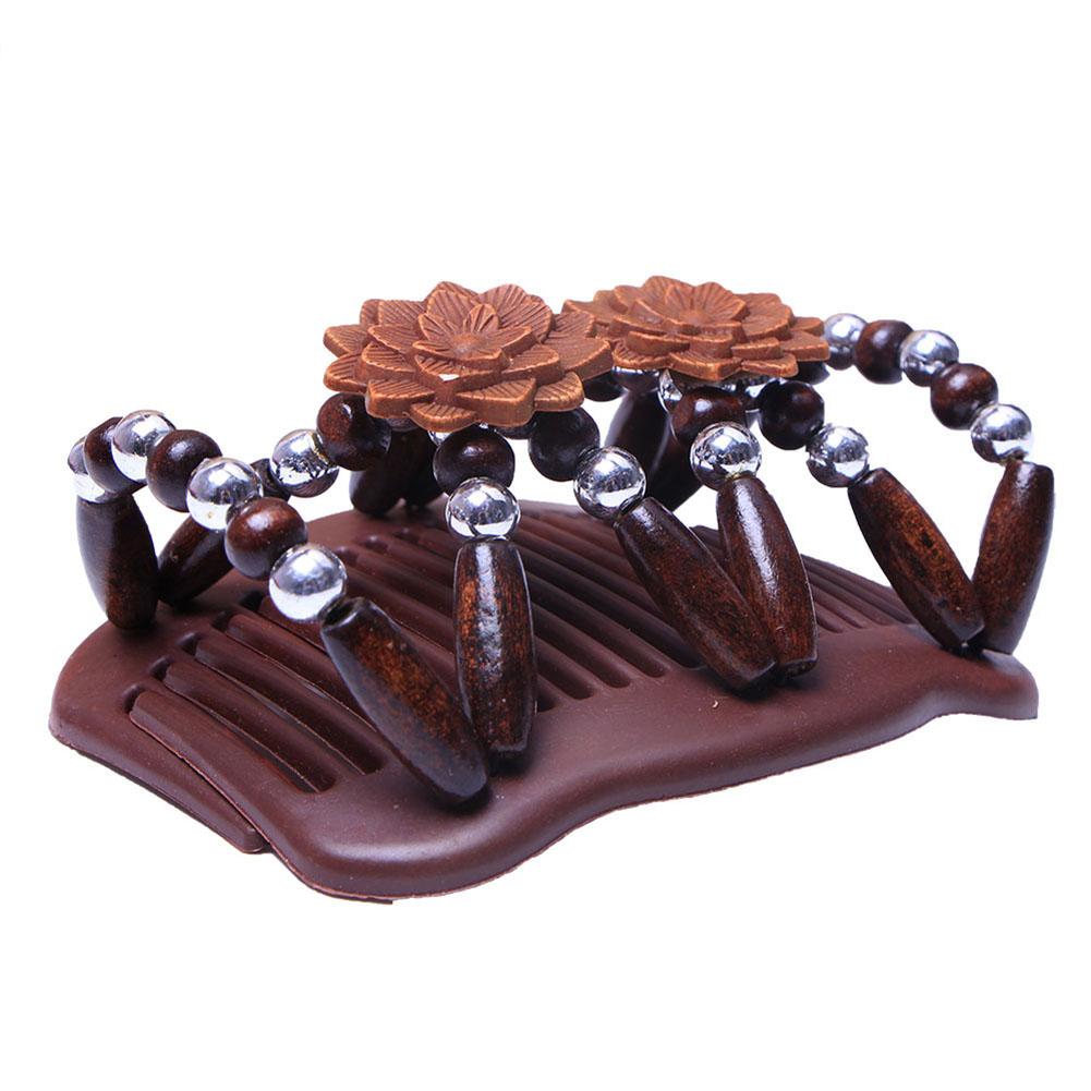 Women Retro Double Beaded Hair Magic Comb Clip