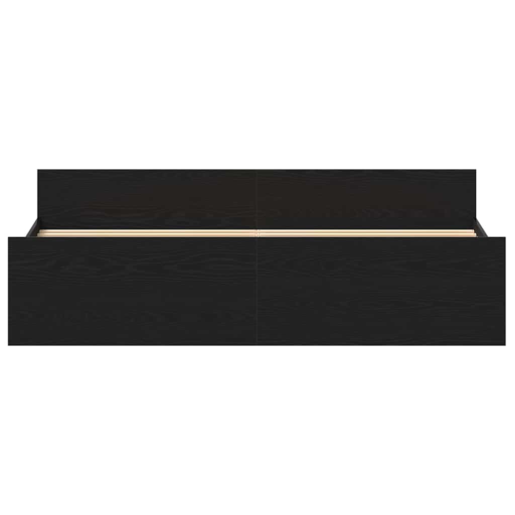 Bed Frame without Mattress Black Oak Look 200 x 200 cm