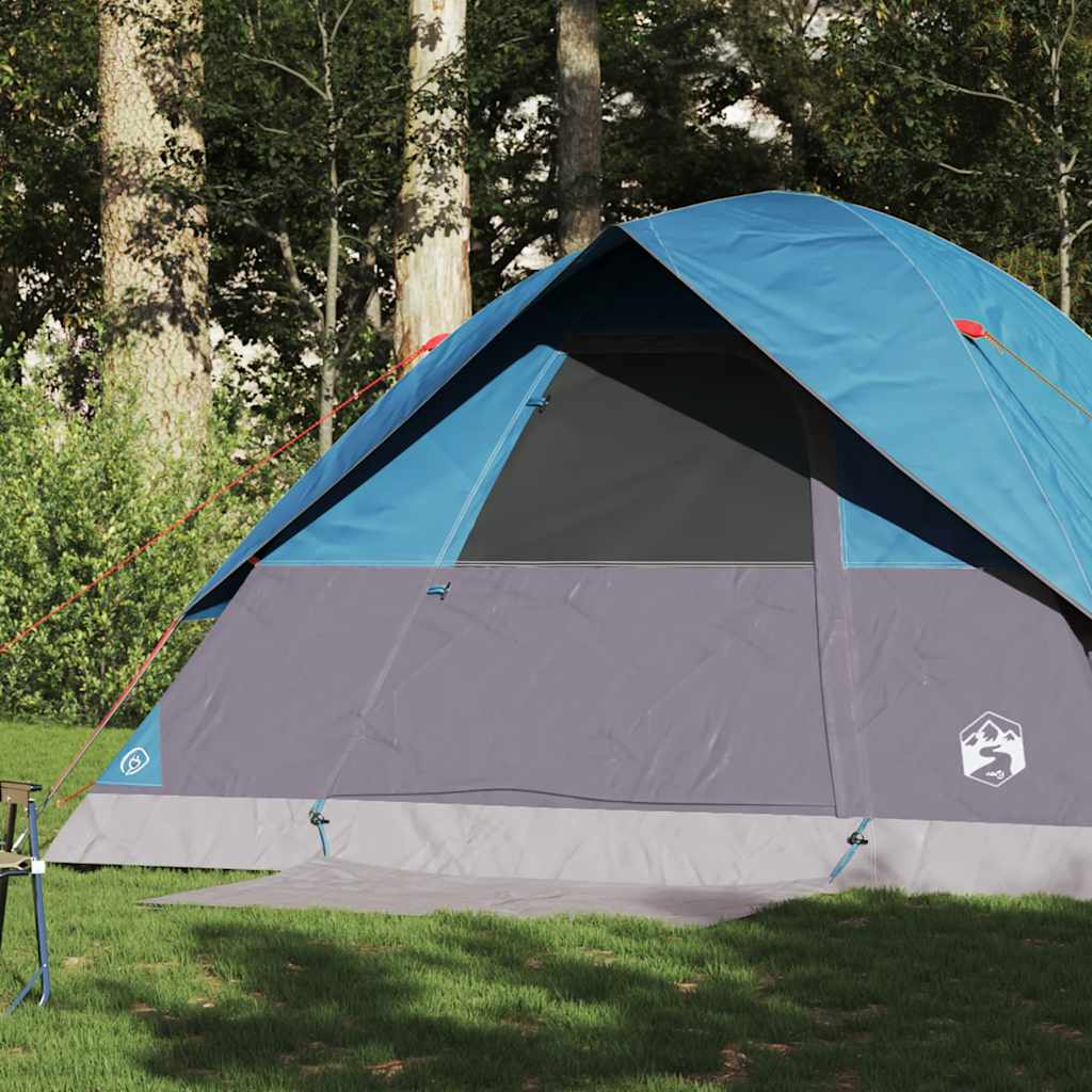 Vidaxl Family Tent, Dome, 6-Person, Blue, Waterproof