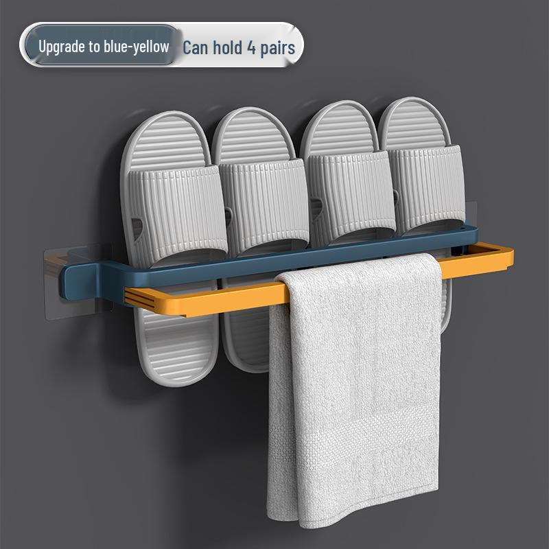 Foldable Wall-Mounted Bathroom Shoe Rack with Drainable Design