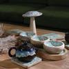 Serving Tray With 3 Ceramic Bowls, Mango Wood