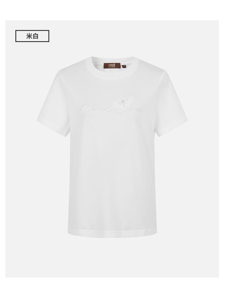 100% Cotton Exquisite Hot Diamond Women's Short-sleeved T-shirt