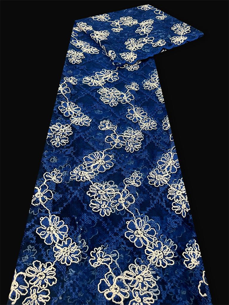 Wide 125cm Latest French Lace Fabric Hight Quality Embroidery Net Lace Fabric for Bridal Couture Evening Gown Material 5 Yards