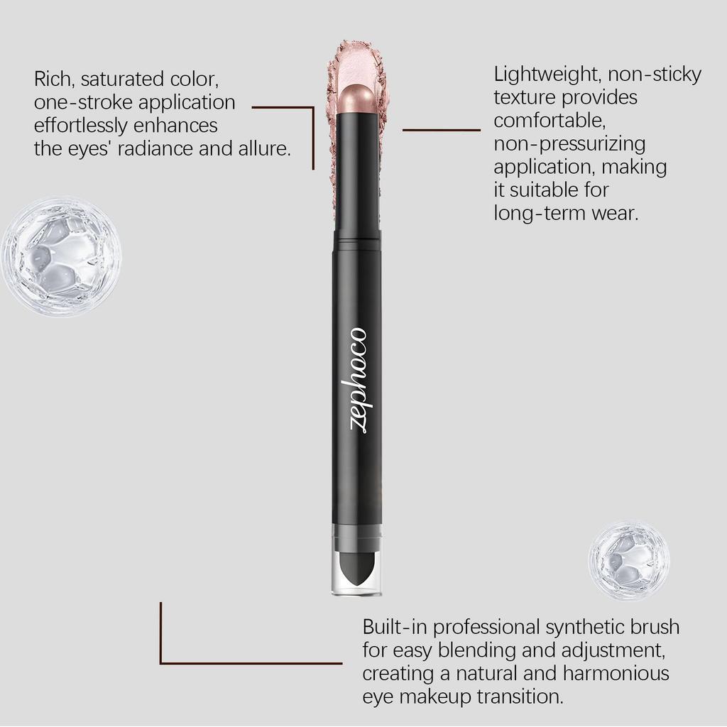 Zephoco Rose Gold/Caramel/Deep Purple/Peach Pink/Rose/Nude Eyeshadow Stick, Long-Lasting, Color-Intense, Smudge-Proof, Waterproof Eye shadow Pencil