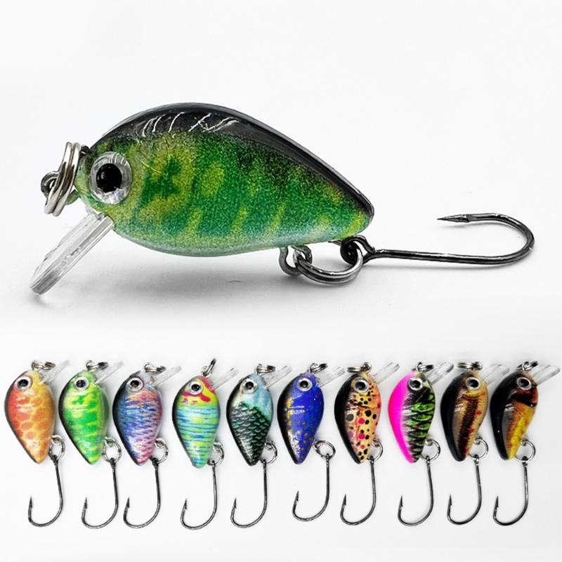 Crankbait Fishing Lures, 1.1Inch 2.8cm Bionic Fishing Lures, Fishing Hard Baits Topwater Lures Trout Bass Fishing Lures